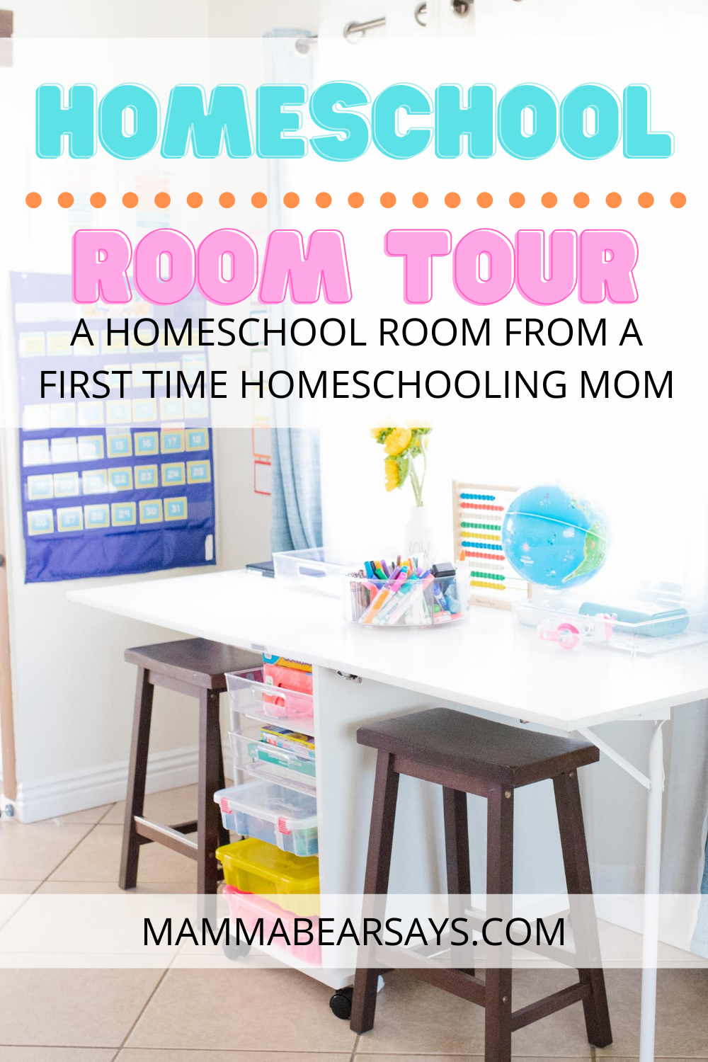 Homeschool room tour is ready! All the details to help you set up your own homeschooling area! Parents are getting ready to start their first year of homeschooling or distance learning. Check out our homeschool room design for this school year. #Homeschool #homeschooling #homeschoolroom #schoolroom #homeschoolroomtour #homeschoolroomideas #homeschoolideas #homedesign #homedecor